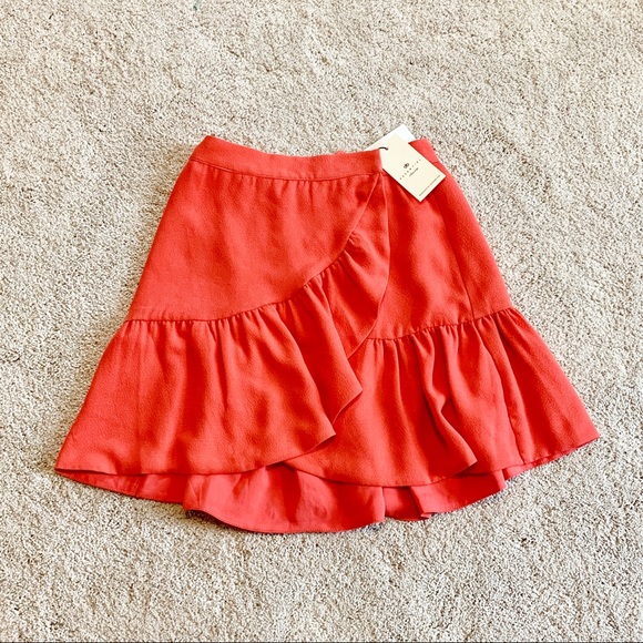 Anthropologie Dresses & Skirts - NWT Anthropologie Essentiel Ruffle Orange Skirt 2